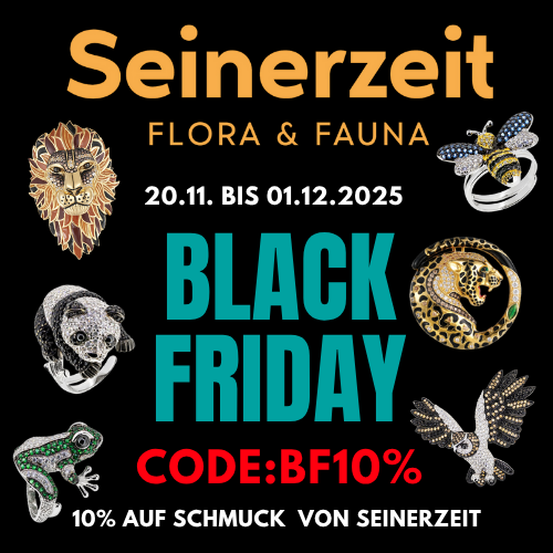 Black Friday Week: Flora-&-Fauna-Schmuck von Seinerzeit jetzt 10 % günstiger – Code BF10%.