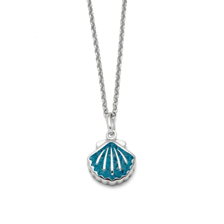 "Muschel" bl. Steins.. 45 cm rhod. Silb. 925