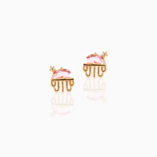 Ohrstecker MY EAR Tiere "Qualle" edelstahl 14 K vergoldet