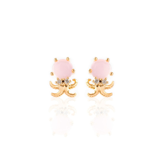 Ohrstecker MY EAR Tiere "Octopus" edelstahl 14 K vergoldet