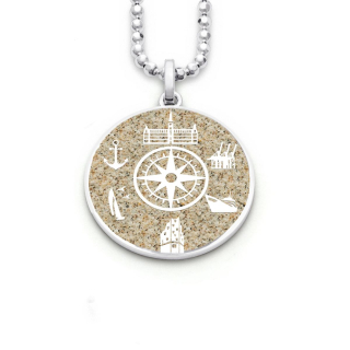 Anhänger Kompassrose "Hamburg" Strandsand