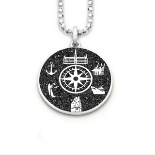 Anhänger Kompassrose "Hamburg" Lavasand