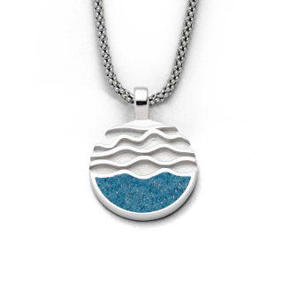 Anhänger "Strandwellen" Steinsand blau