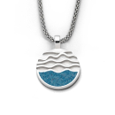 Anhänger "Strandwellen" Steinsand blau