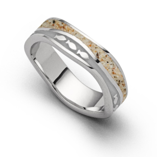 Strandwelle "Fischschwarm" Strands./rhod. Silb. 925