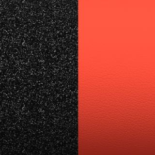Leder 25 mm  Black Glitter / Red
