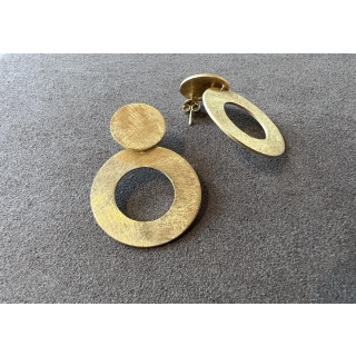 Ohrhänger 2 Kreise mit Loch 925 Silber - vergoldet 30 mm
