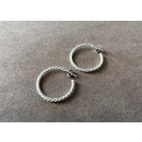 Creolen rund geriffelt 925 Silber 30 mm