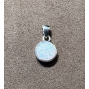Anhänger weißer Opal-- Doublette - rund klein - 925 Silber
