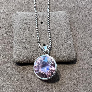 Anhänger Silber mit Swarowski rosa pink