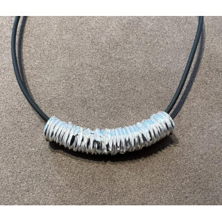 Anhänger Silber Schlauch mit Rillenmuster