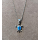 Anhänger blauer Opal-- Doublette - Schildkröte klein mit Strich - 925 Silber