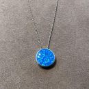 Anhänger blauer Opal-- Doublette - Kreis mit Rand -...