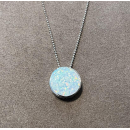 Anhänger weißer Opal-- Doublette - Kreis mit...