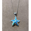 Anhänger blauer Opal-- Doublette - Seestern - 925...