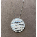 Anhänger Silber rund weiß sandgestrahlt