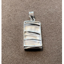 Anhänger Silber rechteckig klein weiß...