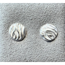 Ohrstecker Silber rund klein mit Riffelmuster