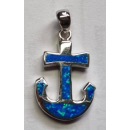 Anhänger blauer Opal-- Doublette - Anker dick - 925...