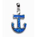 Anhänger blauer Opal-- Doublette - Anker dick - 925...