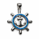 Anhänger blauer Opal-- Doublette - Steuerrad - 925...