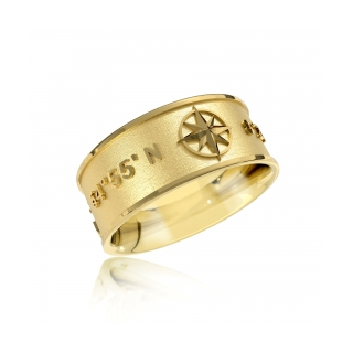 Ring Insel Sylt Koordinaten gold plattiert