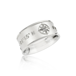 Ring Insel Sylt Koordinaten Silber hell - Größe 66