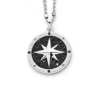 "Kompassrose 2.0" Zirk./Lavas. rhod.Silb. 925