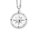 "Kompassrose 2.0" Zirk./innen matt rhod.Silb. 925