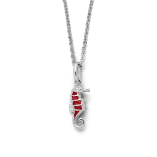 "Seepferd"Korallens.. 42 cm rhod..Silb. 925