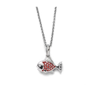 Kette "Fisch 2.0" Koralle 925 Silber