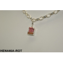 Anhänger Strandkorb rot mit Karabiner - 925 Silber