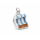 Charm / Anhänger Mini- Strandkorb hellblau / türkis mit Karabiner - 925 Silber
