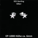 Ohrstecker Seestern silber glänzend - 925 Silber