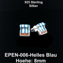 Ohrstecker Mini- Strandkorb 8 mm hellblau / türkis -...