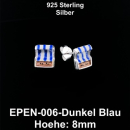 Ohrstecker Mini- Strandkorb 8 mm dunkelblau - 925 Silber