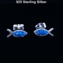 Ohrstecker Fisch Capriblau - 925 Silber
