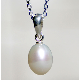 SWZ-Perlen Anhänger, Tropfenform, 12-13 mm  grau oder weiß