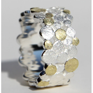 Silberring "Up and Down" 10 mm bicolour   Größe 56