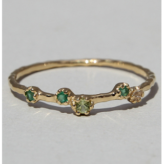 Silberring mit Labradorit, Achat, Peridot , vergoldet  Größe 56