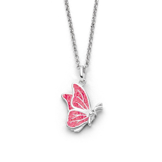 "Butterfly"rosa Steins. 45 cm rhod. Silb. 925