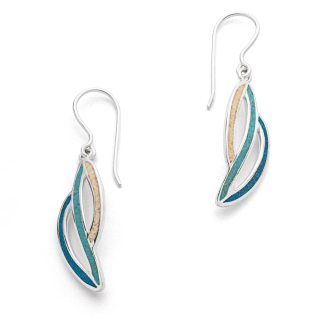 Ohrh. "Ocean Stream" Strands./bl. Steins.. rhod. Silb.925