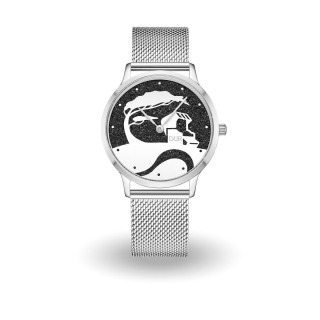 DURUhr 36er "Küste" Lavasand, Mesh Band Edelstahl