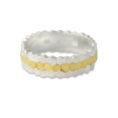 Silberring "Wabe" 3 Reihig, 18 ct vergoldet