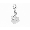 Anhänger - Charm Pfote mit Karabiner - 925 Silber