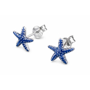 Ohrstecker Seestern dunkelblau - 925 Silber