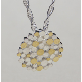 Silberanhänger "Up and Down" rund klein, bicolour, vergoldet  18 mm