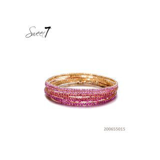 Armband Metall vergoldet mit pink  ( 1 Stück )