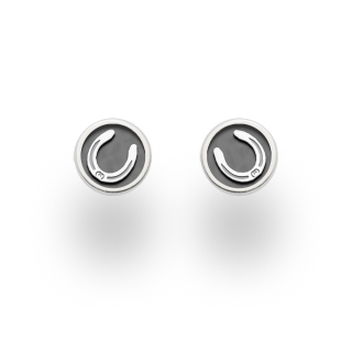 Pferdeglück "Hufeisen" dkl. rhod. Silb.925