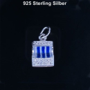 Anhänger Strandkorb silber dunkelblau- weiß...